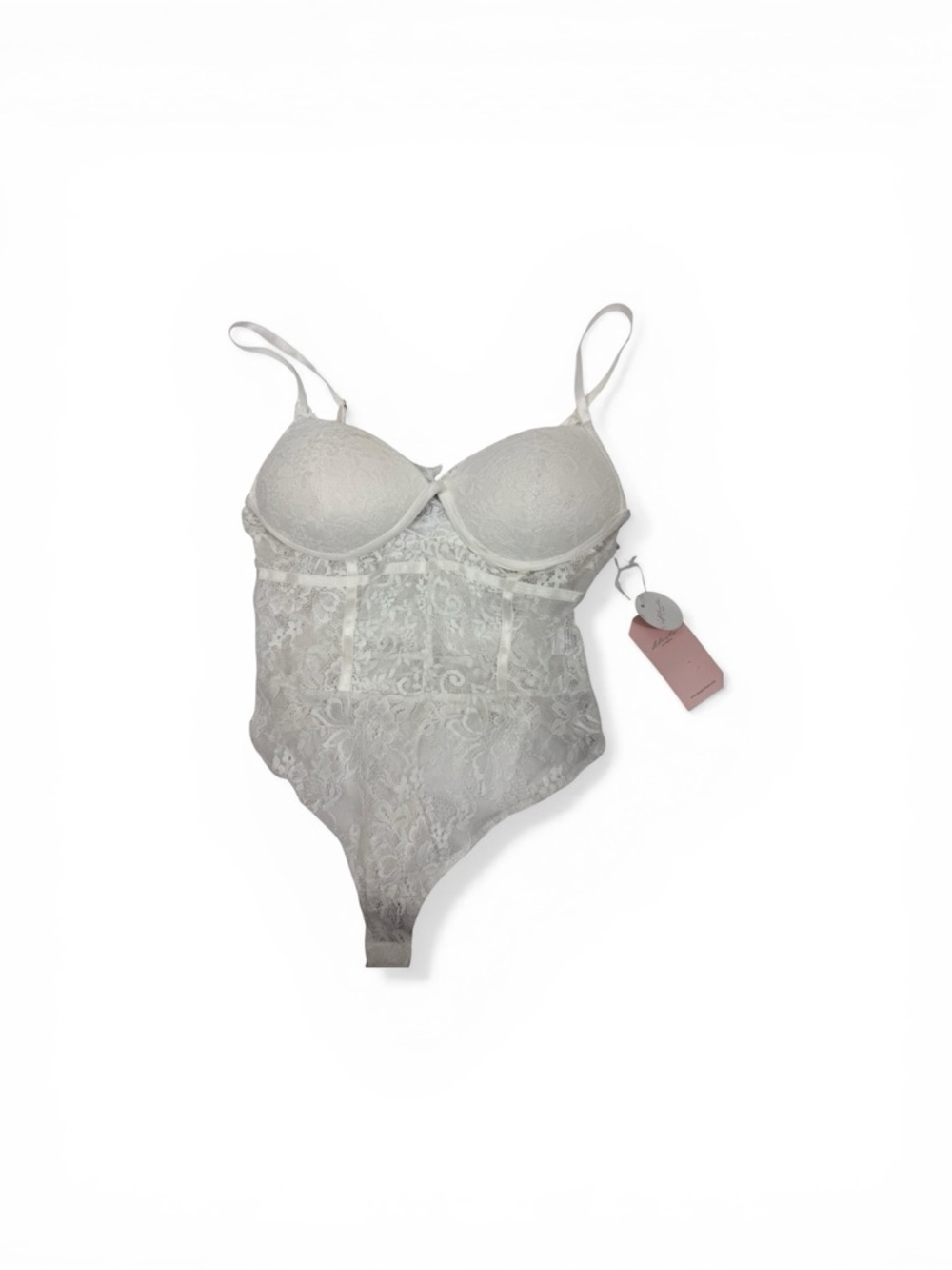 NWT Blashe Lace Underwire white Bodysuit Chemise size small